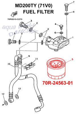 燃料フィルター 70R-24563-01 (フューエルエレメント) ヤマハ