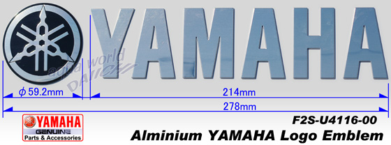 ヤマハ フルロゴ 音叉マーク yamaha抜き文字 大型立体エンブレム f2s u4116 00