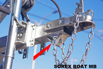 カプラーエクステンション取付部 SOREX MBトレーラー