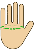 グローブサイズ 測定図